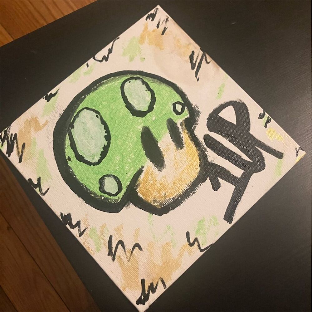 Hand-Painted 'Zed Up' Vineshroom Art